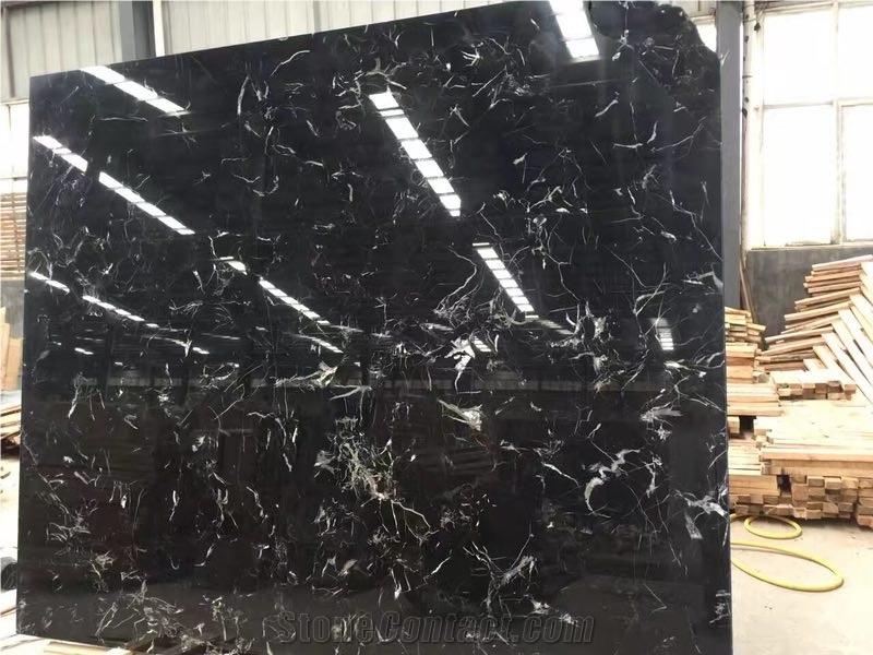 Nero black marble- flower black marble quarry