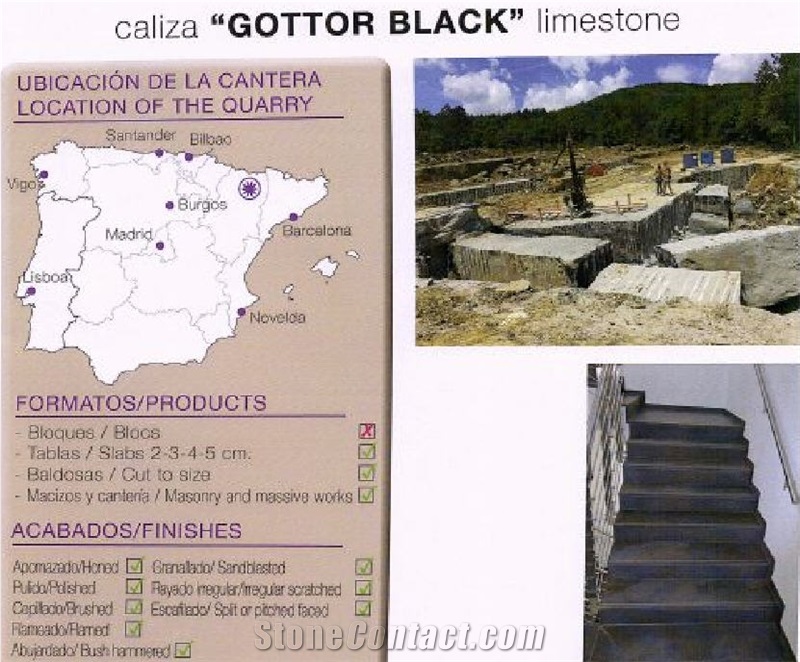 Caliza Gottor Black Sandstone Quarry