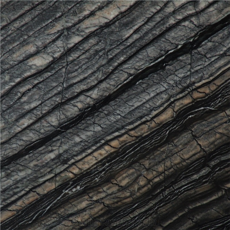Black Wooden Marble Tile
