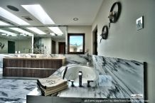 Ocean Galaxy Marble used as wall floor covering tiles and tub surround tiles in Bathroom 1997