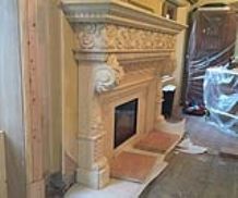Egyptian cream marble fireplace project 2015