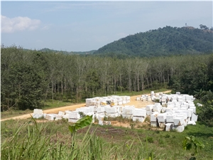 Kelantan Purplish White Marble- Black Spotted White Marble Quarry