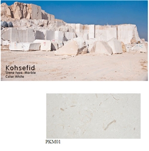 Kohsefid Qom White Marble Quarry