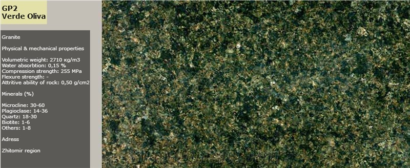 GP2 Verde Oliva Granite Quarry