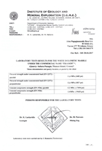 Laboratory Test Result-White Dolomitic Marble