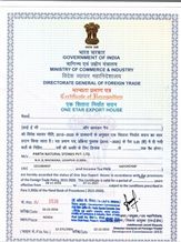 ONE STAR EXPORT HOUSE CERTIFICATE