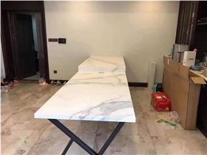 Luxury dining table white marble looking urban style