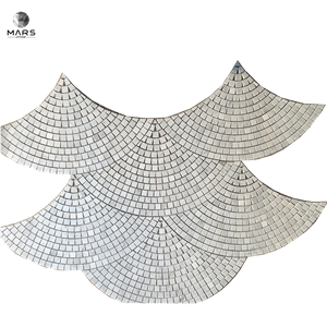 2021 Hot Factory Price Fan Diagram Marble Floor Mosaic Tiles