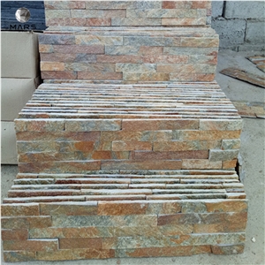 2021 Yellow Textured Exterior Natural Stacked Stone Veneers