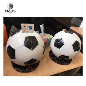 3D Natural Marble Stone Football And Waterjet Ball Design