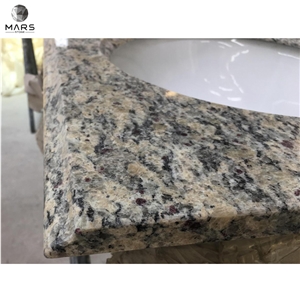 Granite Vanity Top with Oval Ceramic Sink Santa Gold Granite