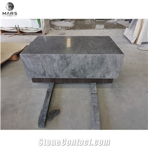 Grey Marble Table with Wood Base Nordic Marble Dining Table