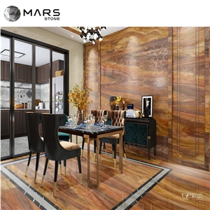 Pakistan Tiger Onyx Slab Laminated Tranlusent Onyx 