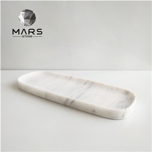 White Round Marble Stone Trays Decor,China Decorative Marble