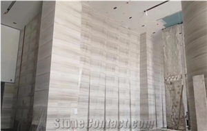 White wooden marble wall covering