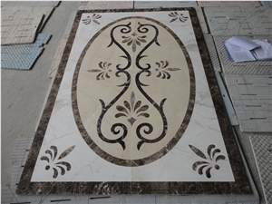 egyptian beige waterjet floor medallion emperador carpet