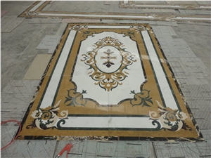 michaelangelo floor waterjet medallion crema marfil carpet