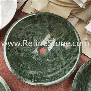  Green marble single stone engineered wash basin