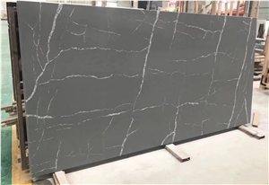 Artificial Calacatta Grey white vein marble Quartz Slab Tile