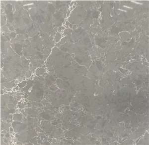 Artificial Engineered Ash Grey marble Quartz Stone Slabs
