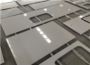 Artificial Engineered Pure Grey marble Quartz Countertop