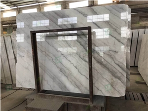 Guangxi White Marble With Grey Lines Slabs Manufacturer