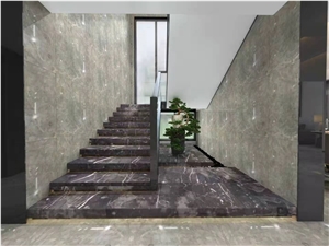 Customized Marble Slab Starry Grey polished  For Decoration