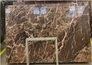 Royal Gold Flower Marble slab for bathroom floor/wall tiles 