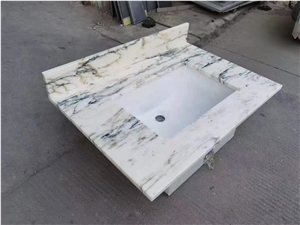 China Orient Calacatta White Marble Polished Countertops