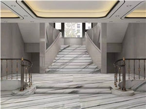 China Orient Calacatta White Marble Polished Stair Treads