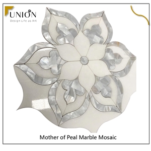 Flower Design Marble&Mother of Pearl Tiles for Hotel Floor