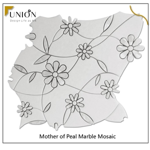 Mother of Pearl Waterjet Crystal Mabrle Tiles Flower Deisgn