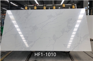 quality man-made stone white quartz marble style big slab