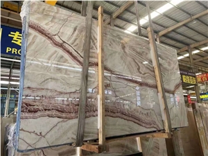 Chinese yellow white vein jade tile slab marble building stn
