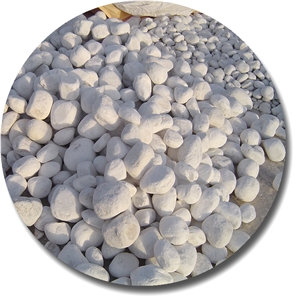 machine tumbled white marble big pebbles