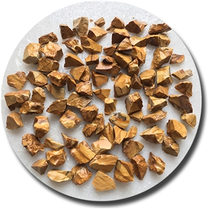 yellow wood vein crushed stone chips for landscaping