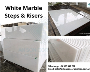 Big Discount Big Sale For White Marble Steps & Risers Size 