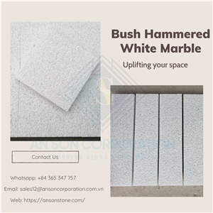Big Promotion Big Deal For Bush Hammered White Marble Tiles