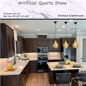 Artificial Quartz Surface Kitchens Countertop