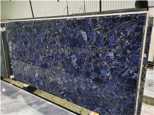 Lapis Lazuli Semiprecious Stone Backlit Gemstone Slabs