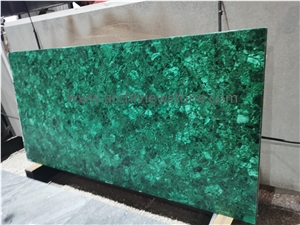 Peacock Green Semiprecious Stone Backlit Slabs