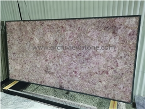 Purple Crystal Semiprecious Stone Gemstone Backlit Slabs