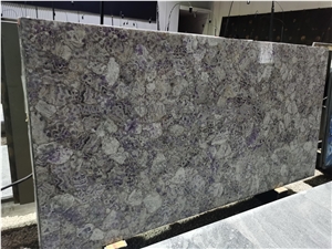 Purple Gemstone Semiprecious Stone Backlit Slabs