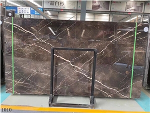 China Brown Gold Marble Imperial Royal Slab 