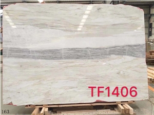 China Wooden Grain Marble Eurasian White For Countertop Use