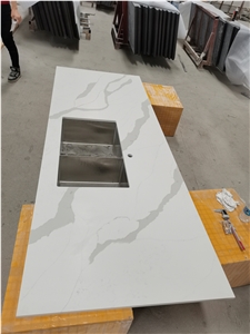 Ocean Wave Quartz Marble Look Worktop Counter Top