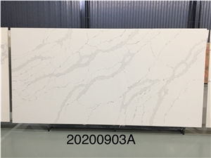 White Polished Surface Quartz Kitchen Counter Island Top