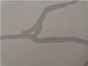 White Quartz Slab Stone River Shape Marble Look Tiles