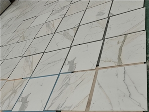 10mm 24x24 inch Italy Calacatta White Marble Tiles For Hotel