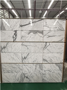 Interior stone floor new statuario marble white